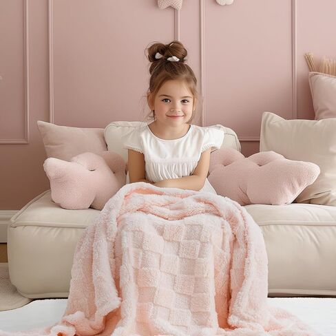 EVERGRACE Soft Plush Baby Blanket for Boys Girls with Print Animal Pattern, Fleece Fuzzy Toddler Nursery Blanket Lightweight Warm Cozy Throw Blanket for Baby Crib, Bed, Bunny, Crystal Pink, 30"x40" in Kuwait