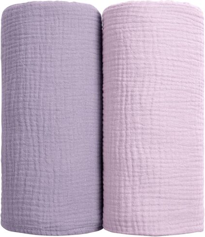 lulumoon Baby Muslin Swaddle Blankets: Soft Receiving Blanket for Newborn - Cotton Swaddling Blanket for Neutral 2Pack(Leaf Autumn) | Cotton Swaddling Blanket for Neutral 2Pack(Leaf Autumn) in Saudi Arabia