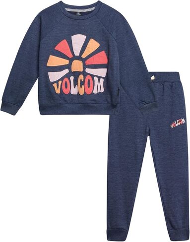 Volcom Toddler Girls' Sweatsuit Set - 2 Piece French Terry Pullover Crewneck Sweatshirt and Jogger Pants for Girls (2T-6X) in Kuwait