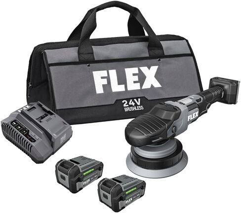 FLEX 24V Brushless Cordless Forced Random Orbital Polisher Kit with (2) 5.0Ah Lithium Battery and 160W Fast Charger - FX3331-2C in Saudi Arabia