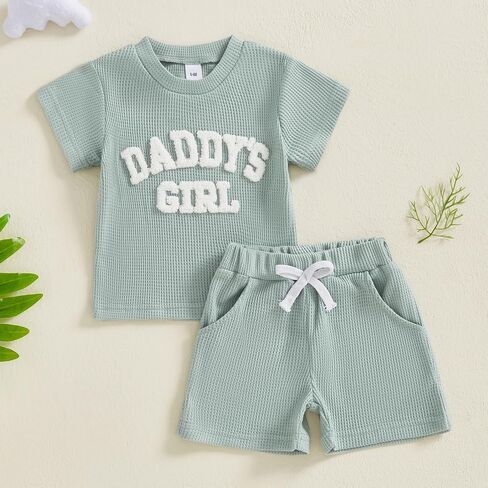 Zaxarra Toddler Girls Girls Summer Close Letter Flowerery Sleeves Short in Kuwait