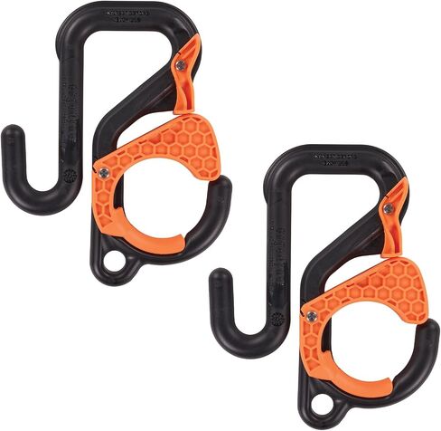 Ergodyne Squids 3178 Locking Aerial Bucket Hook with Tethering Point, 3in (7.6cm), Black and Orange in Saudi Arabia