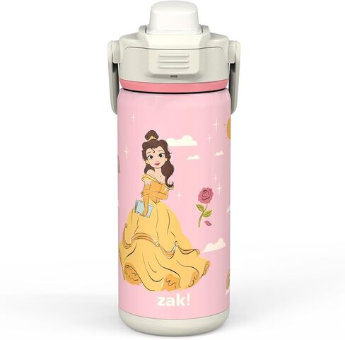 Zak Designs Beacon Insulated Bottle, Disney Minnie Mouse - 14 oz - Durable Stainless Steel - Double-Wall Vacuum Insulation, Silicone Spout & Push-Button, Leak-Proof Lid - Dishwasher Safe in Kuwait