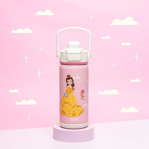 Zak Designs Beacon Insulated Bottle, Disney Minnie Mouse - 14 oz - Durable Stainless Steel - Double-Wall Vacuum Insulation, Silicone Spout & Push-Button, Leak-Proof Lid - Dishwasher Safe in Kuwait