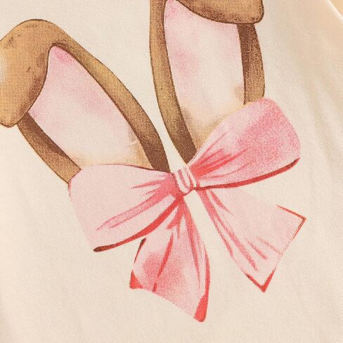 Lamuusaa Newborn Baby Girl Easter Outfit Short Sleeve Bunny Romper Onesie Shorts with Pompoms Headband Summer Clothes 0-18M in Saudi Arabia