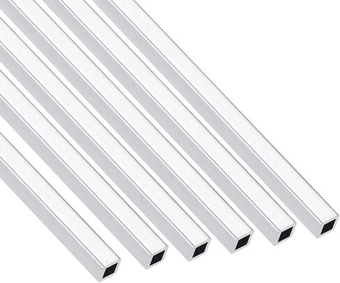 TOP-VIGOR 6Pcs 6063 Aluminum Square Tube, 6mmx6mmx1mm Wall Thickness 300mm Length Aluminum Tubing Seamless Straight Pipe for Machinery Frame Construction DIY Projects in Saudi Arabia