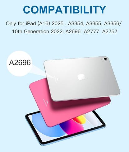 for iPad A16 11th/10th Generation Case with Keyboard, Folio Cover | Multi-Touch Trackpad, 7 Colors Backlit, Detachable Keyboard for iPad A16 11 inch/10th Gen with Pencil Holder, Pink in Kuwait