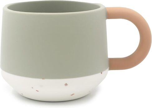Yeah Baby Goods Silicone Mug (Terracotta/Blush Speckle) - BPA-Free, Non-Breakable Baby Mug - 10 oz Toddler Open Cup with Handle - Durable, Microwave & Dishwasher Safe Cups for Babies in Saudi Arabia