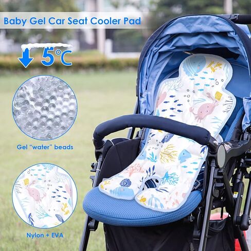 Gel Car Seat Cooler Pad, Summer Soft Breathable Cooling Pad Ice Cushion for Babies, Washable Summer Cooler Mat for Stoller, High Chair, Safety Seat in Saudi Arabia