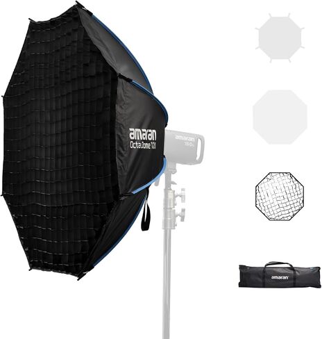 Amaran Octa Dome 120 Softbox ، 120 سم (4 قدم) إعداد واحد من SNAP Ultra-Large Bowens Bowens Mountbox لـ Amaran 60/100/150c/300c (Octa Dome 120) in Kuwait