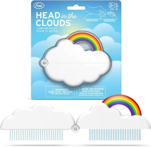 Genuine Fred HEAD IN THE CLOUDS Folding Brush and Comb, Fun Cloud and Rainbow Design, Hair Care Tool and Detangling Comb, Great for Travel and Diaper Bags, Fun Gift and Stocking Stuffer in Kuwait