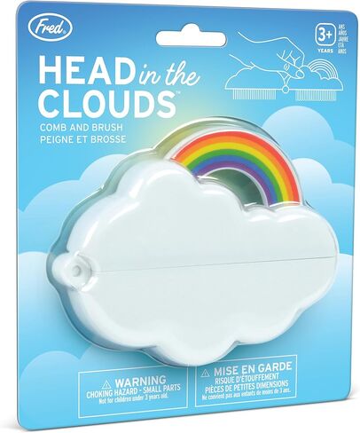Genuine Fred HEAD IN THE CLOUDS Folding Brush and Comb, Fun Cloud and Rainbow Design, Hair Care Tool and Detangling Comb, Great for Travel and Diaper Bags, Fun Gift and Stocking Stuffer in Kuwait