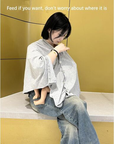 Breast Feeding Covers for Women Privacy Nursing Covers (Nursing Shirts for Breastfeeding Shirts) (Grey) in Saudi Arabia