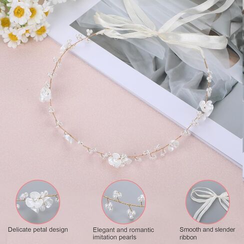 2 Pcs Flower Girl Headpiece, Flower Crown for Girls Hair Accessory Headband Headpiece Headband Piece for Wedding Crowns for Weddings for Party, Photography in Saudi Arabia