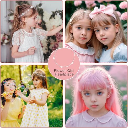 2 Pcs Flower Girl Headpiece, Flower Crown for Girls Hair Accessory Headband Headpiece Headband Piece for Wedding Crowns for Weddings for Party, Photography in Saudi Arabia