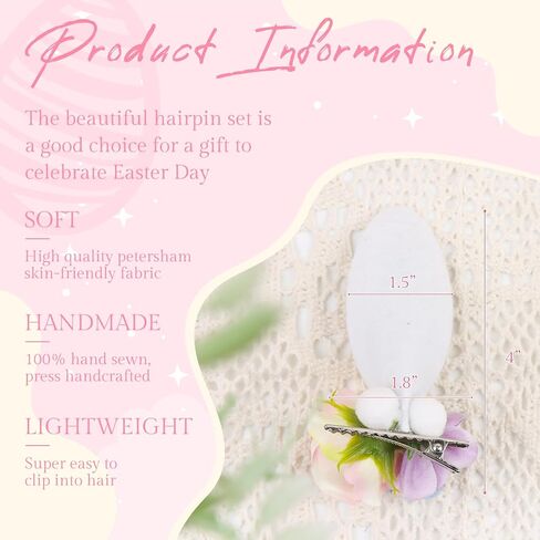 Easter Velvet Bow Hair Clips for Baby Girls Alligator Bow Clip Easter Bunny Ears Flower Clips Hairpin Easter Hair Accessories for Infant Toddler White in Kuwait