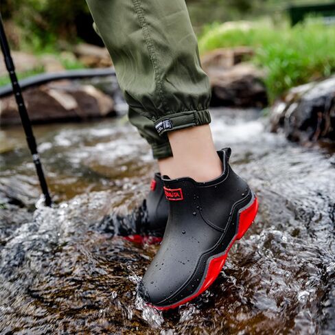 Rojeam Womens Mens Rain Boots Waterproof Rubber Chelsea Shoes Outdoor Walking Water Shoes Ankle Boots in Kuwait