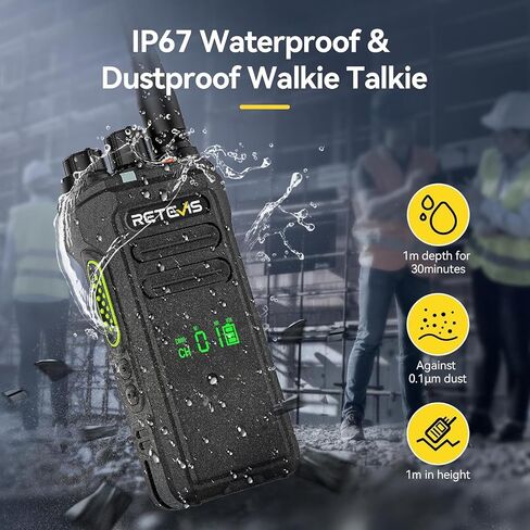 Retevis NR30S Radios Walkie Talkies, High Power GMRS 2 Way Radio Long Range, IP67 Waterproof Two Way Radios, Noise Canceling, Group Call, for Construction(6 Pack) in Kuwait