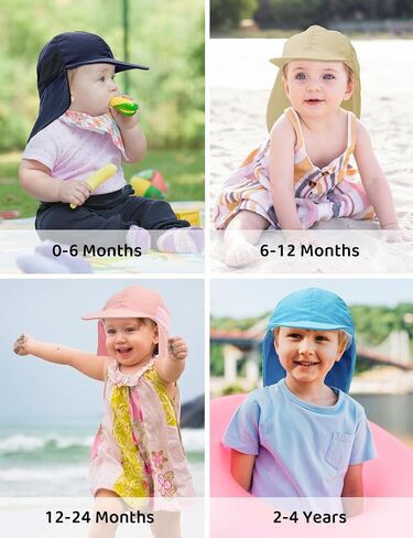 Durio Infant Sun Hat with Neck Flap UPF 50+ Sun Protection Baby Summer Hat Breathable Lining Toddler Beach Hat for Boys Girls in Saudi Arabia
