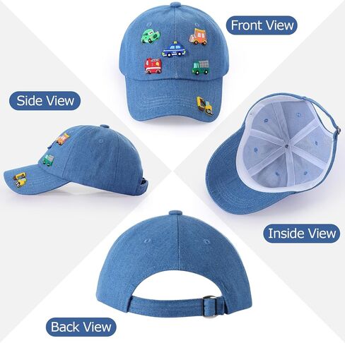 Kids Cartoon Baseball Caps with Excavator Cars Pin Pattern Baseball Hat Adjustable for Boys Girls Age 3-8 in Kuwait