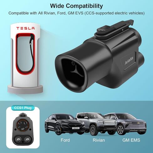J1772 to Tesla Adapter, 80 Amp 250V Max Fit All SAE J1772 Chargers for Tesla Model S, 3, X, Y, Cybertruck, Passed CE/ROHS/FCC, SAE J1772 EV Adapter for Tesla Fast and Safe Charging for Tesla Owners in Saudi Arabia