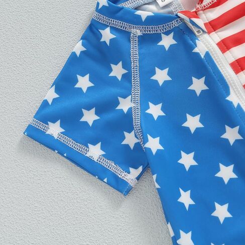 4th of July Baby Boy Swimsuit Rash Guard American Flag Zipper One Piece Bathing Suit Toddler Swimwear Beach Sunsuit in Saudi Arabia