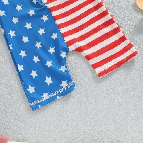 4th of July Baby Boy Swimsuit Rash Guard American Flag Zipper One Piece Bathing Suit Toddler Swimwear Beach Sunsuit in Saudi Arabia