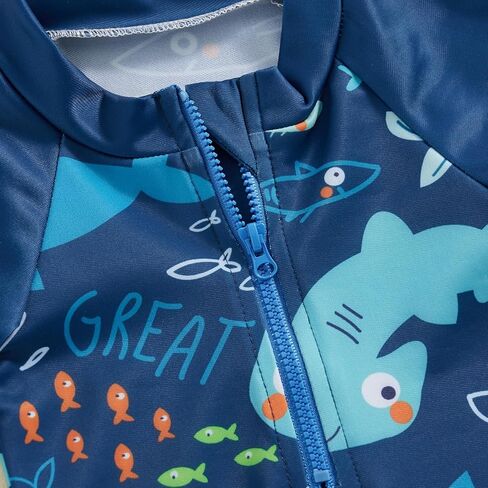 Toddler Baby Boys Two Piece Swimsuit and Hat Cute Shark Swimwear Bathing Suit Rash Guards Infant Beach Swimwear in Saudi Arabia