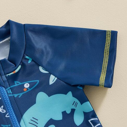 Toddler Baby Boys Two Piece Swimsuit and Hat Cute Shark Swimwear Bathing Suit Rash Guards Infant Beach Swimwear in Saudi Arabia