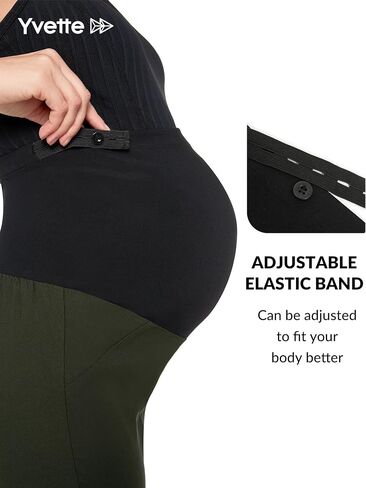Yvette Maternity Pants Over The Belly for Work High Waisted Stretch Comfy Pregnancy Casual Pants in Saudi Arabia