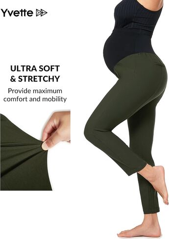 Yvette Maternity Pants Over The Belly for Work High Waisted Stretch Comfy Pregnancy Casual Pants in Saudi Arabia