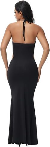 JustVH Women's Maternity Cut Out Backless Bodycon Dress Halter Maxi Photography Pregnancy Dress for Photoshoot Baby Shower in Kuwait