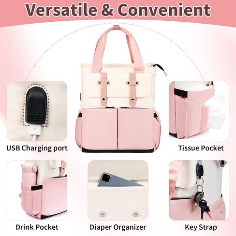 Diaper Bag Backpack, Large Baby Diaper Bag with Changing Pad and Insulated Baby Bottle Bag, Water-resistant Baby Boy Girl Dipper Tote Bag for Mom Dad,Multipurpose Travel Backpack for Newborn in Saudi Arabia