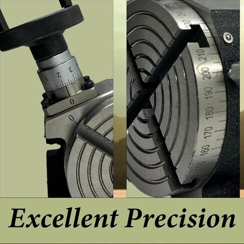 Milling Indexing 4"/ 100 Rotary Table Precision Horizontal Vertical With Suitable M6 Clamp Kit & Small Chuck (With 65 Mm 3 Jaws Self Centering Chuck) in Saudi Arabia