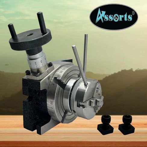 Milling Indexing 4"/ 100 Rotary Table Precision Horizontal Vertical With Suitable M6 Clamp Kit & Small Chuck (With 65 Mm 3 Jaws Self Centering Chuck) in Saudi Arabia