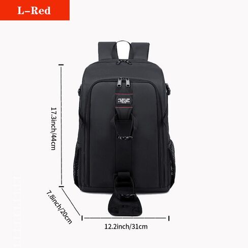 17.3" Camera Backpack Waterproof DSLR Bag - Large Capacity Photography Backpack for Travel, Lightweight Design with 16" Laptop Sleeve & Tripod Holder (Black-Orange) in Kuwait