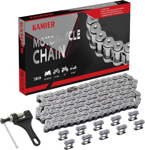 428 Drive Chain 102 Link Breaker Heavy Duty for 70cc 90cc 110cc 125cc TTR YZ80 YZ85 Apollo RFZ Suzuki Trailmaster Vitacci Tao Tao Coolster MotoTec Pit Dirt Bike 4 Wheeler ATV Quad Go Kart Parts in Saudi Arabia
