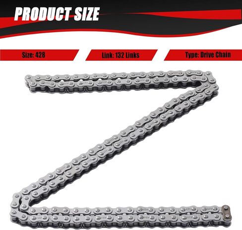 428 Drive Chain 102 Link Breaker Heavy Duty for 70cc 90cc 110cc 125cc TTR YZ80 YZ85 Apollo RFZ Suzuki Trailmaster Vitacci Tao Tao Coolster MotoTec Pit Dirt Bike 4 Wheeler ATV Quad Go Kart Parts in Saudi Arabia