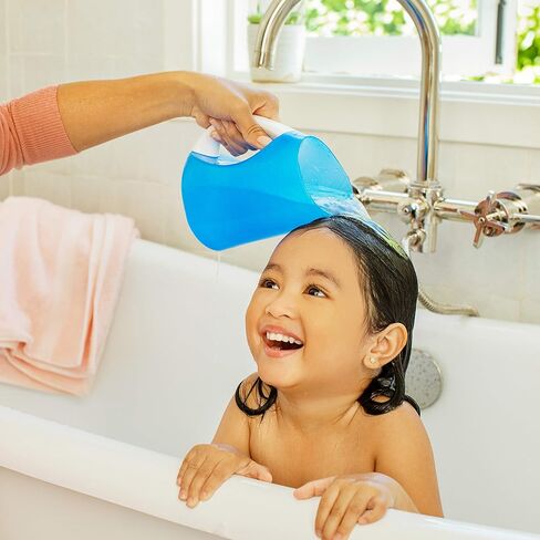Munchkin® Duck™ Inflatable Baby Bathtub with White Hot® Heat Alert & Rinse™ Shampoo Bath Rinser, Blue in Saudi Arabia
