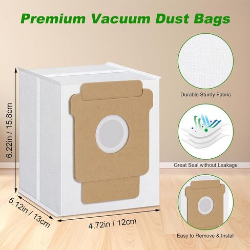 Q0520 Dust Bags Compatible with iRobot Roomba Vacuum 2 Essential Robot with AutoEmpty Dock Q052 Vacuum Cleaner, iRobot Roomba Vacuum Bags Replacement Parts Disposal Bag Accessories Kit (8 Pack) in Kuwait