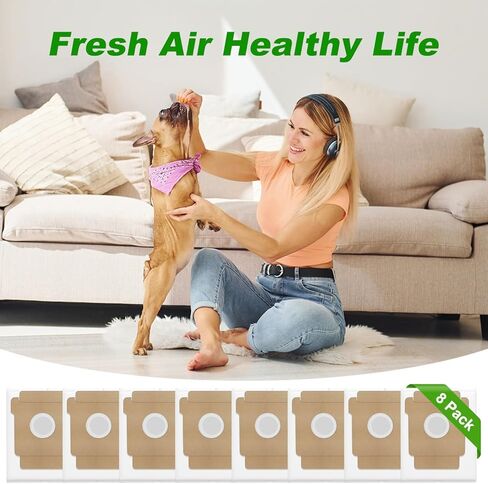 Q0520 Dust Bags Compatible with iRobot Roomba Vacuum 2 Essential Robot with AutoEmpty Dock Q052 Vacuum Cleaner, iRobot Roomba Vacuum Bags Replacement Parts Disposal Bag Accessories Kit (8 Pack) in Kuwait