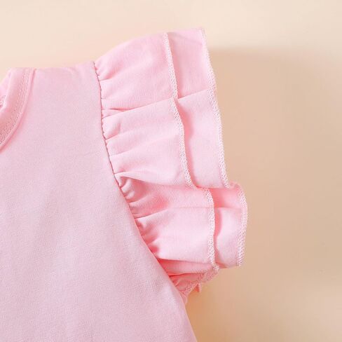 2-6T البنات قميص الكشكشة طفل صغير أبيض T Shirt فتاة صلبة بلوزة بلوزة القطن غير الرسمي in Kuwait