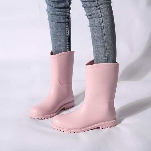 Harssidanzar Womens Mid العجل أحذية المطر مقاومة للماء PVC Rubber Rain Boot لعمل البستنة في الهواء الطلق المشي HL218US in Saudi Arabia