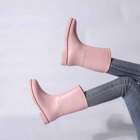 Harssidanzar Womens Mid العجل أحذية المطر مقاومة للماء PVC Rubber Rain Boot لعمل البستنة في الهواء الطلق المشي HL218US in Saudi Arabia