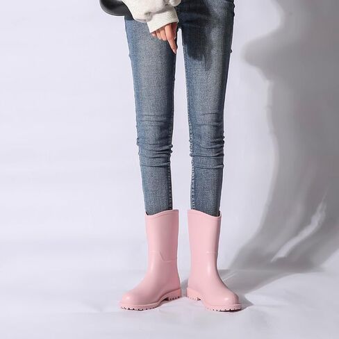 Harssidanzar Womens Mid العجل أحذية المطر مقاومة للماء PVC Rubber Rain Boot لعمل البستنة في الهواء الطلق المشي HL218US in Saudi Arabia