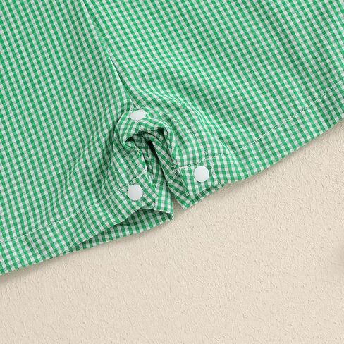 Newborn Baby Boy Girl Easter Outfit Farm Animals Embroidery Sleeveless Plaid Romper Bunny Smocked Bodysuit Jumpsuit in Kuwait