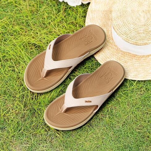 KuaiLu Flip Flops For Women Ladies Orthotic Yoga Mat Cushion Sandals Dressy Womans Lightweight Summer Slip On Beach Thong Sandles with Comfortable Arch Support (US Size 5-12) in Saudi Arabia