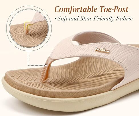 KuaiLu Flip Flops For Women Ladies Orthotic Yoga Mat Cushion Sandals Dressy Womans Lightweight Summer Slip On Beach Thong Sandles with Comfortable Arch Support (US Size 5-12) in Saudi Arabia