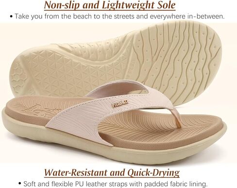 KuaiLu Flip Flops For Women Ladies Orthotic Yoga Mat Cushion Sandals Dressy Womans Lightweight Summer Slip On Beach Thong Sandles with Comfortable Arch Support (US Size 5-12) in Saudi Arabia
