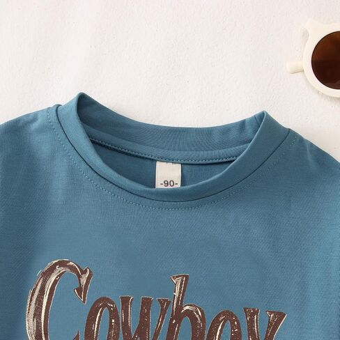 KEKEMI Toddler Baby Boys Cowboy Shirts Western Retro Graphic T Shirt Rodeo Party Outfit Summer Tees Short Sleeve Tops Clothes in Saudi Arabia